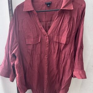 Torrid Burgundy Button-Down Shirt